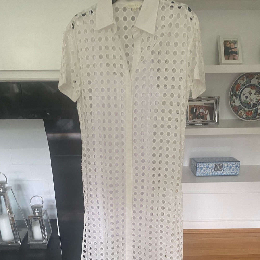 Adiva White Eyelet Shirt Dress